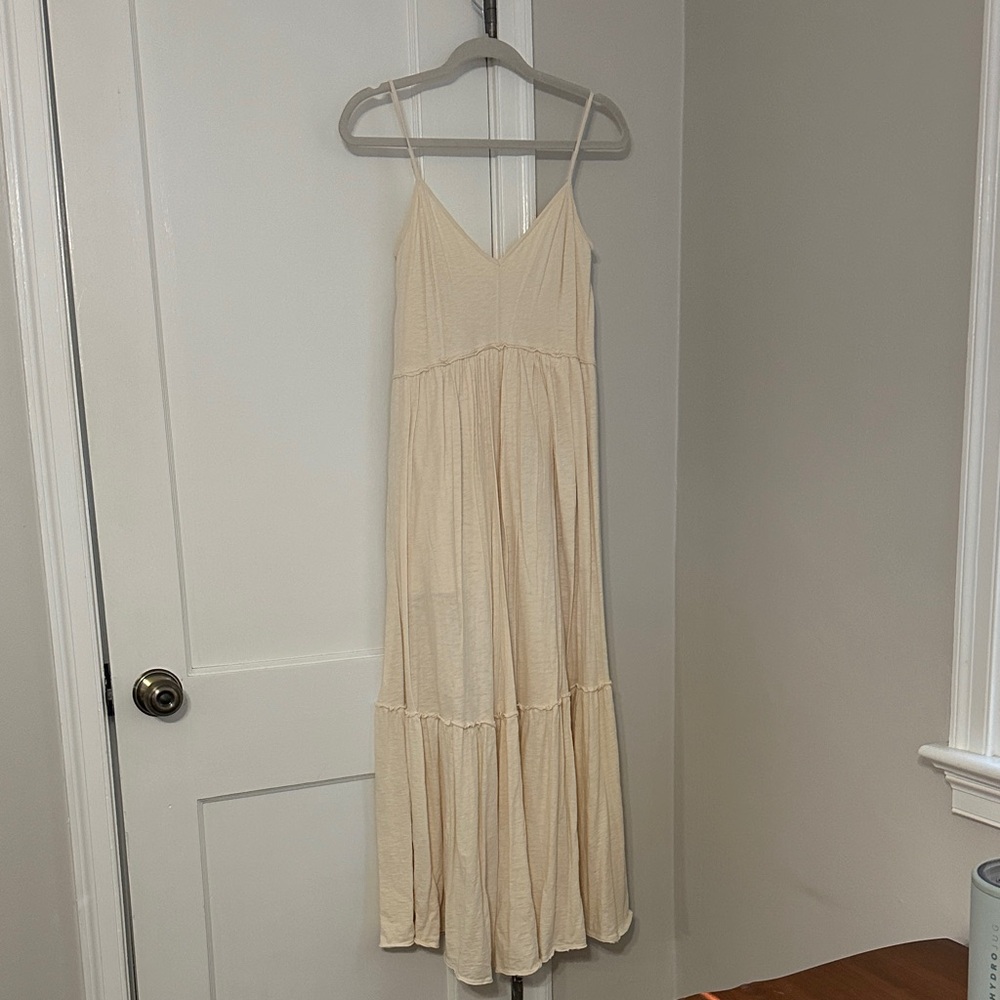 American Eagle Outfitters Cream Maxi Dress